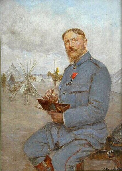 Autoportrait De Joseph Félix Bouchor En Peintre De L'armée — Joseph-félix Bouchor