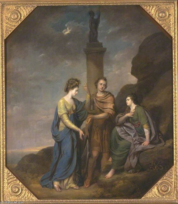 Portrait Of A Gentleman, His Wife And Sister — Richard Cosway