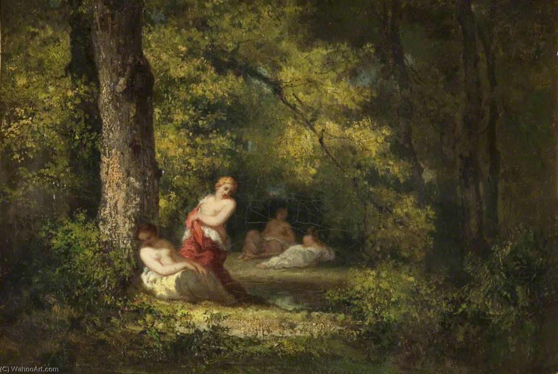 Four Nymphs In A Wood — Narcisso Díaz De La Peña