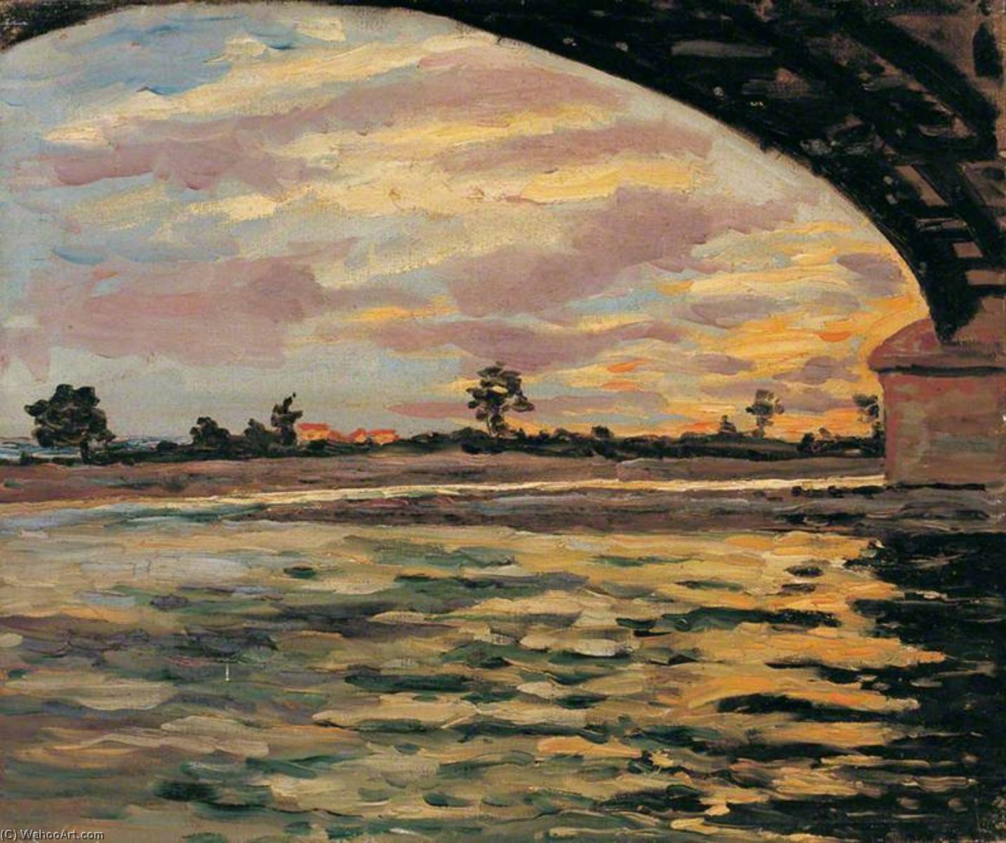 Arch Of The Bridge Over The Var At Sunset — Winston Spencer Churchill