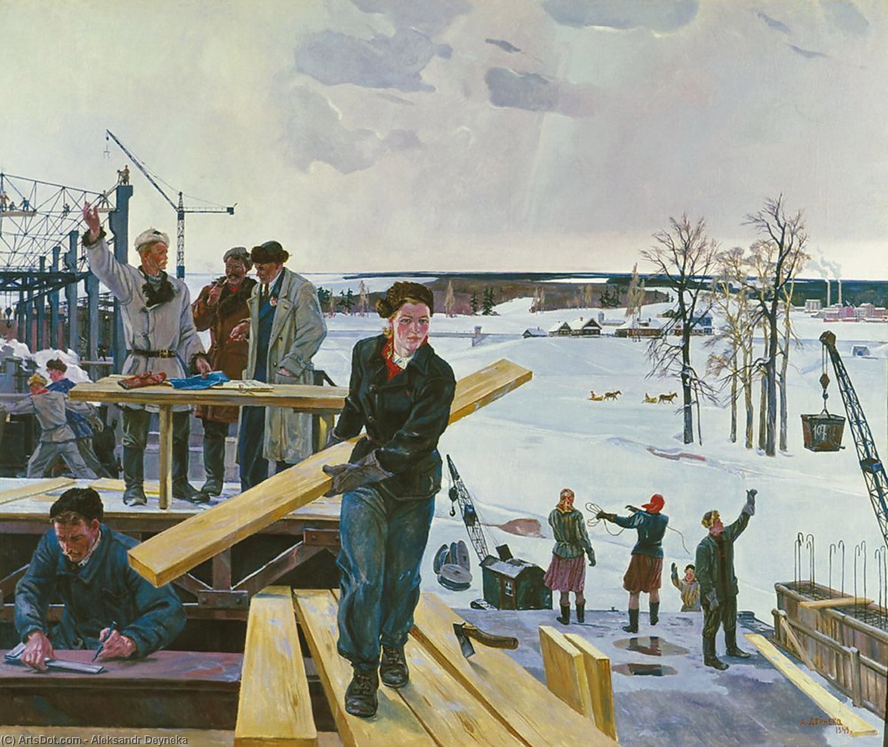 In The Vastness Of Suburban Construction Site — Aleksandr Deyneka