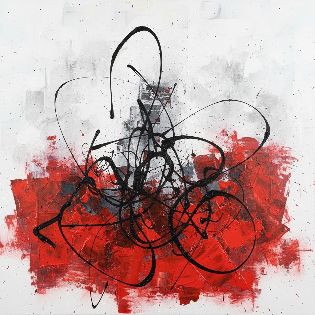 Crimson Kineticism: A Singular Study Of Calligraphic Tension And Visceral Motion — Christian Noiret