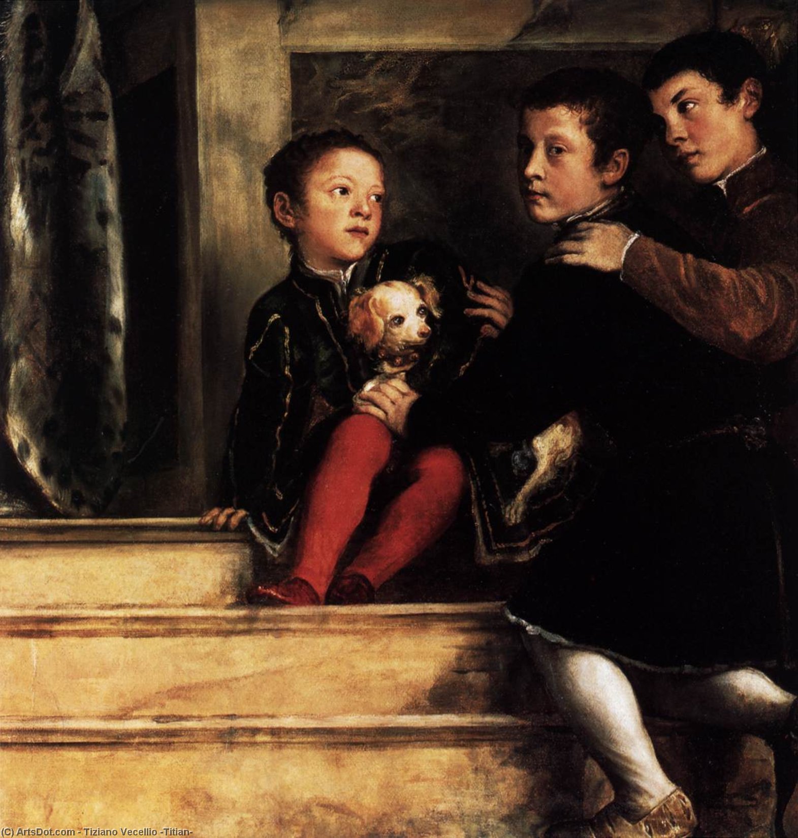 Die Verehrung Des Heiligen Kreuzes Durch Die Familie Vendramin (detail) — Tizian
