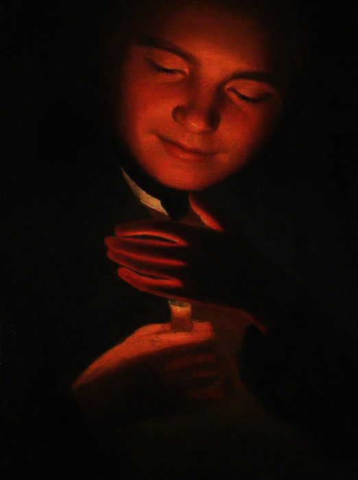 The Artist's Brother James, Holding A Candle — George Romney