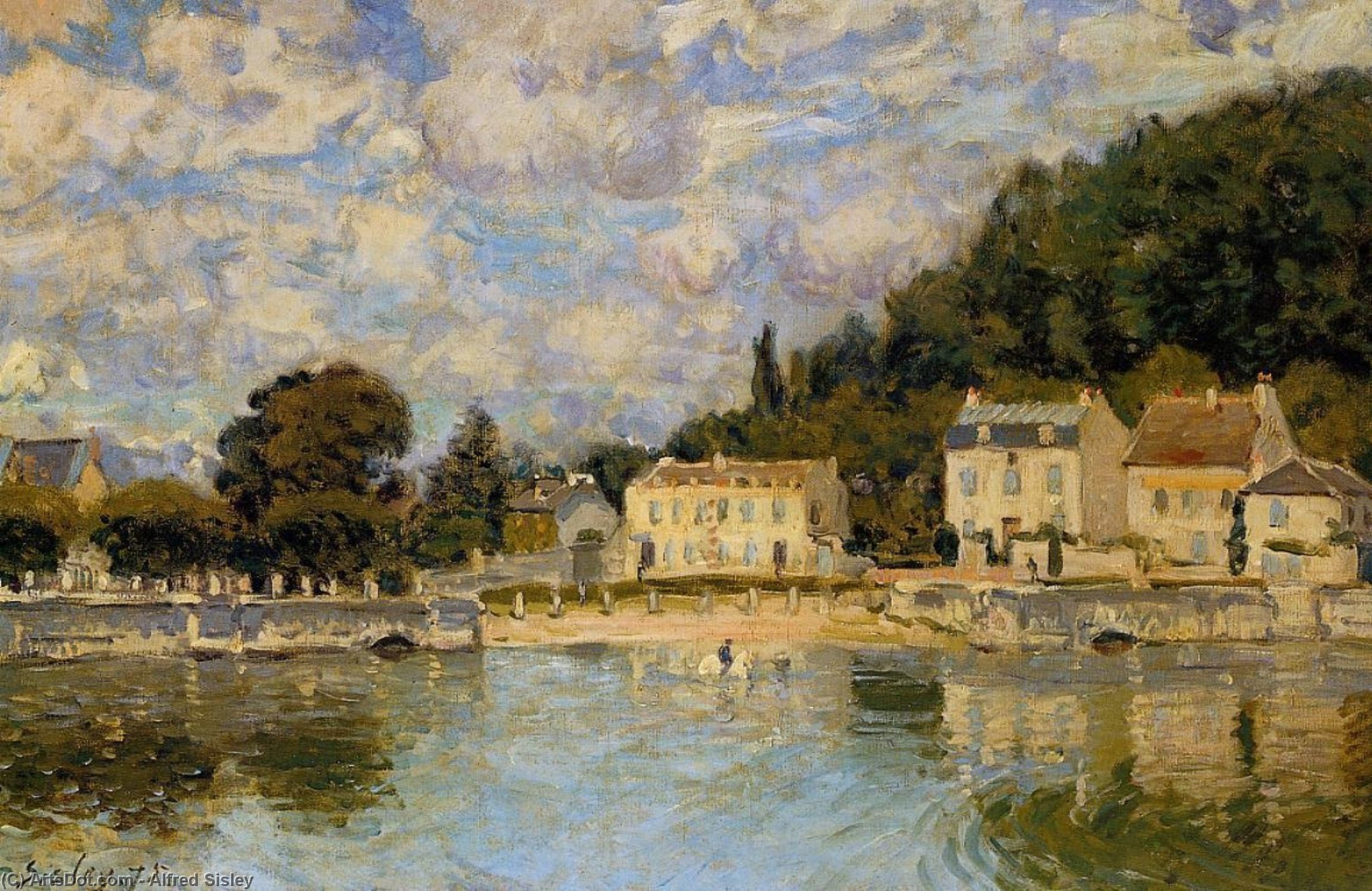 Horses Being Watered At Marly Le Roi — Alfrēd Sislē