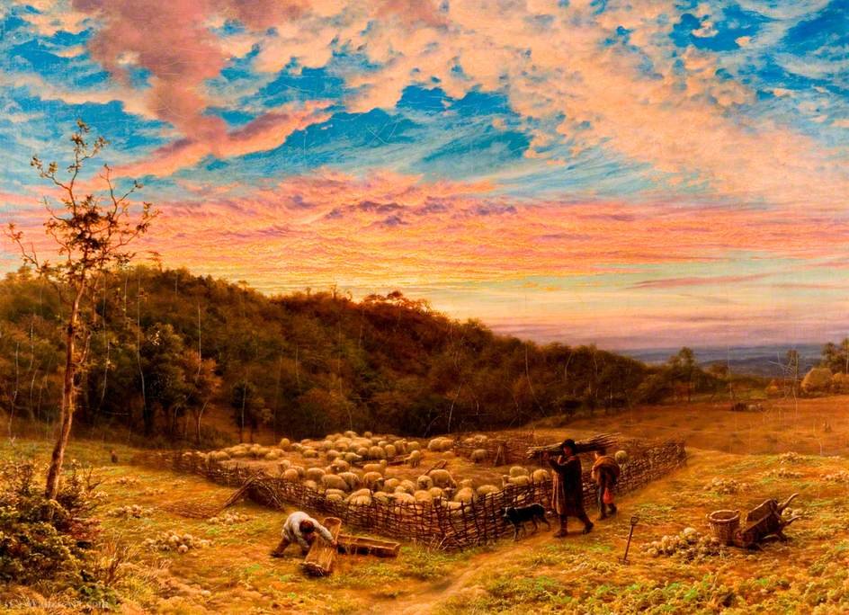 The Sheepfold, Morning In Autumn — James Thomas Linnell