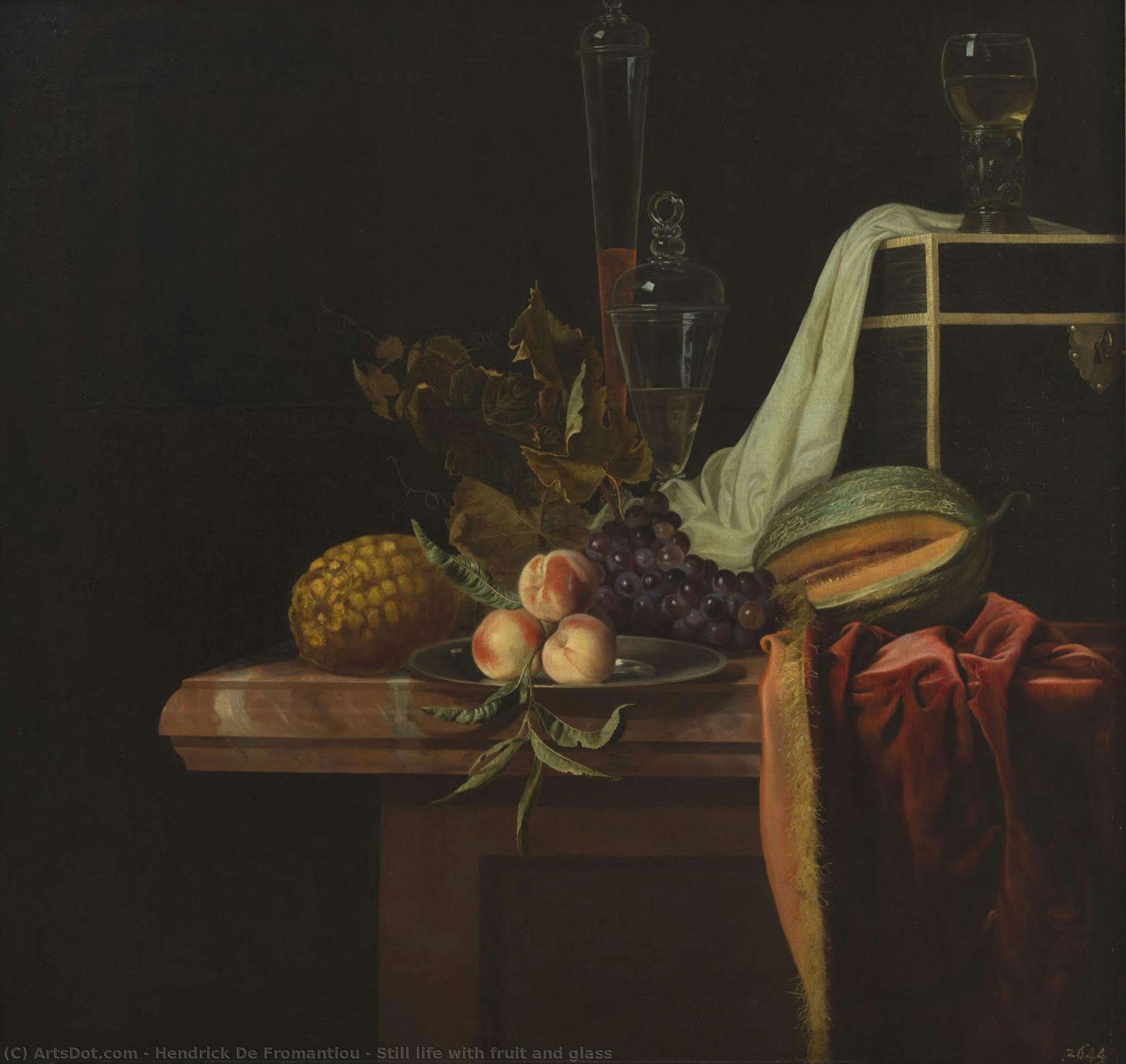 Still Life With Fruit And Glass — Hendrik De Fromantiou