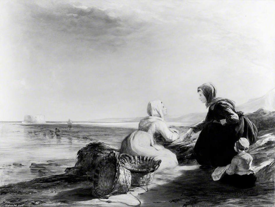 Fisherwomen On The Coast Near Boulogne — William Collins