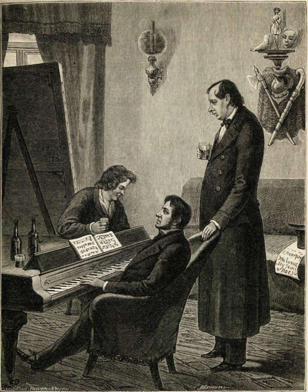 An Engraving From The Picture Pa Karatygin — Karl Pavlovich Bryullov