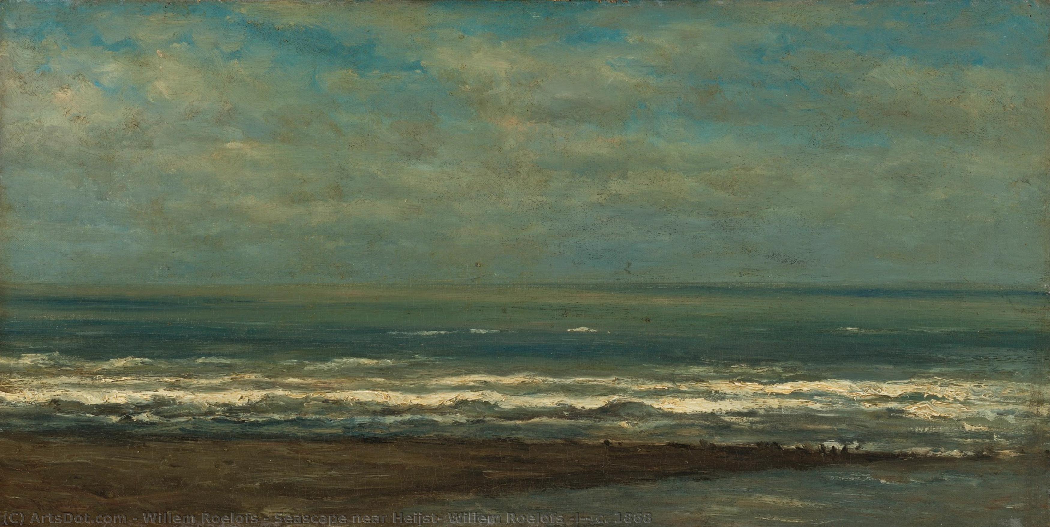 Seascape Near Heijst, Willem Roelofs (i), C. 1868 — Willem Roelofs