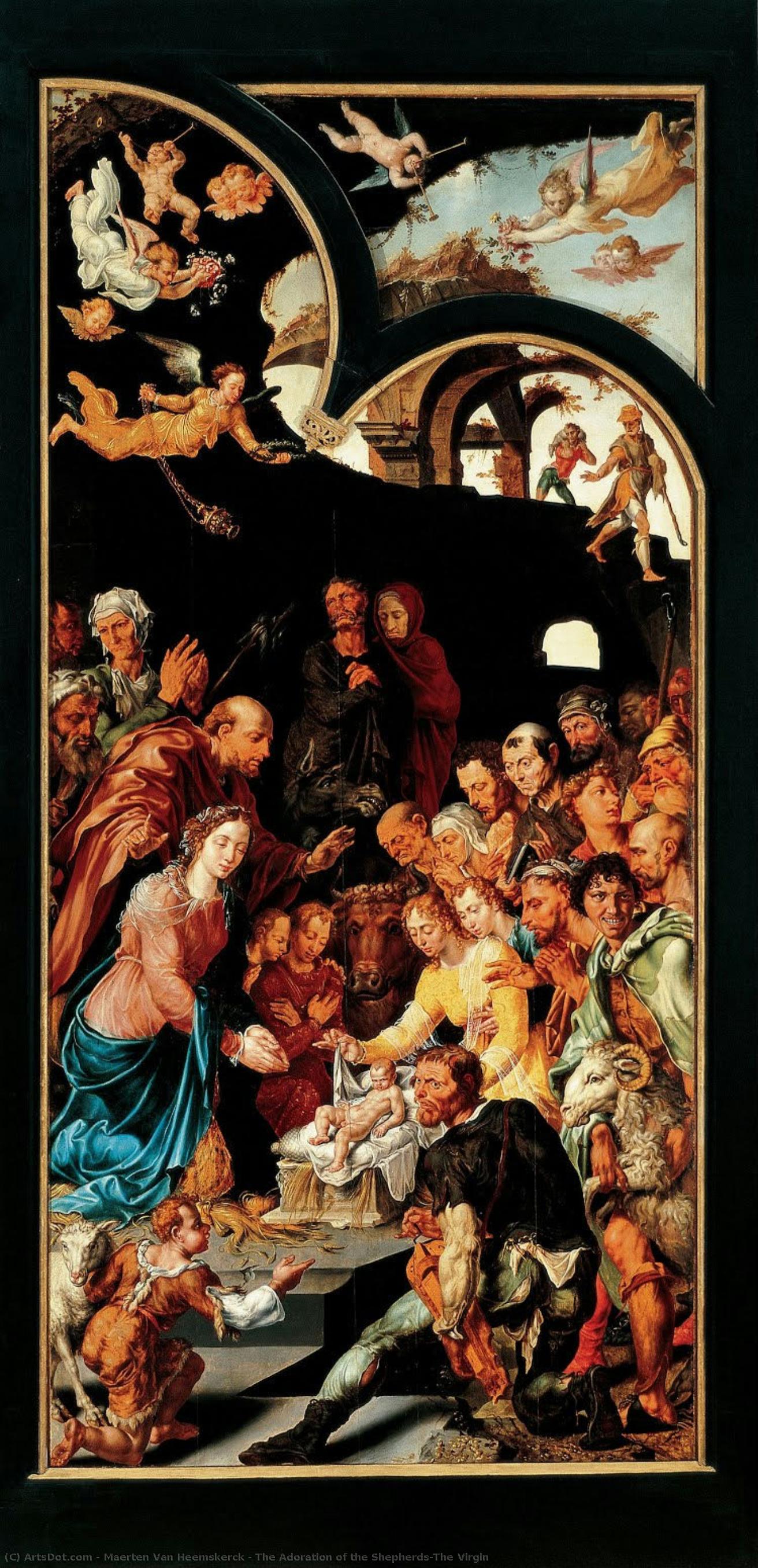 The Adoration Of The Shepherds;the Virgin — Maerten Van Heemskerck