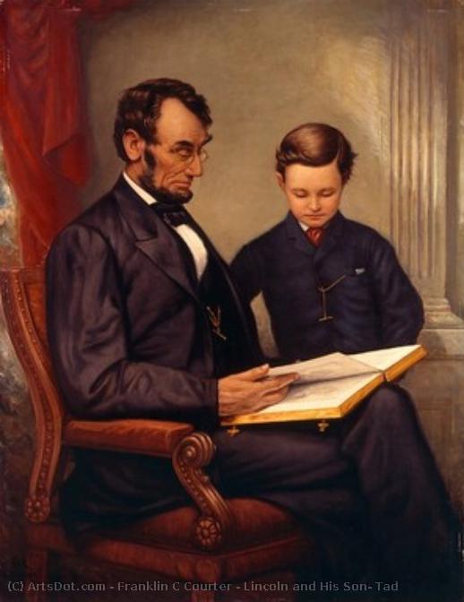 Lincoln And His Son, Tad — Franklin C Courter