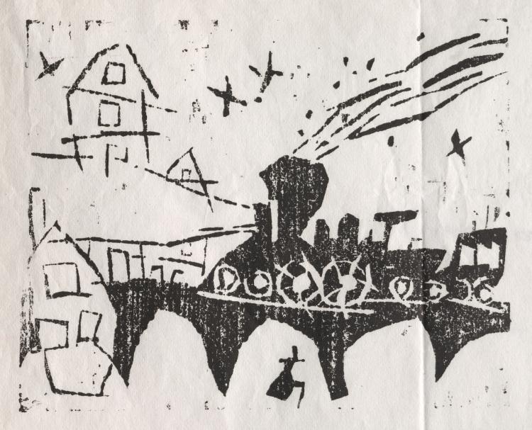 Locomotive On The Bridge — Lyonel Feininger