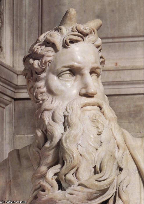 Pope Julius Ii - Moses (detail) — Michelangelo Buonarroti