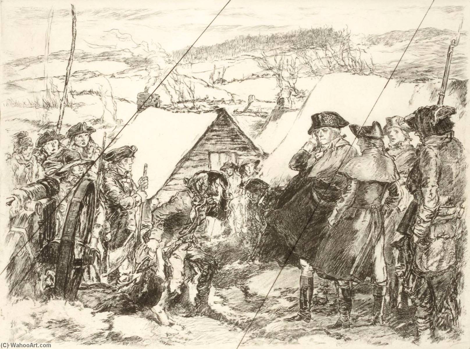 Washington At Valley Forge (cancelled Plate From The Portfolio The Bicentennial Pageant Of George Washington ) — George Hand Wright