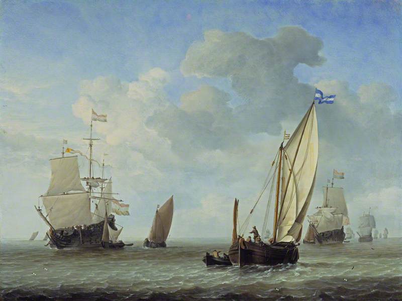 Vessels In A Breeze — Виллем Ван Де Вельде Старший