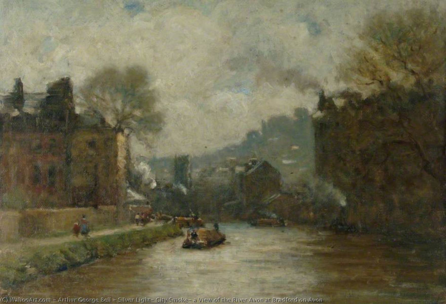 Silver Light, City Smoke, A View Of The River Avon At Bradford On Avon — Arthur George Bell