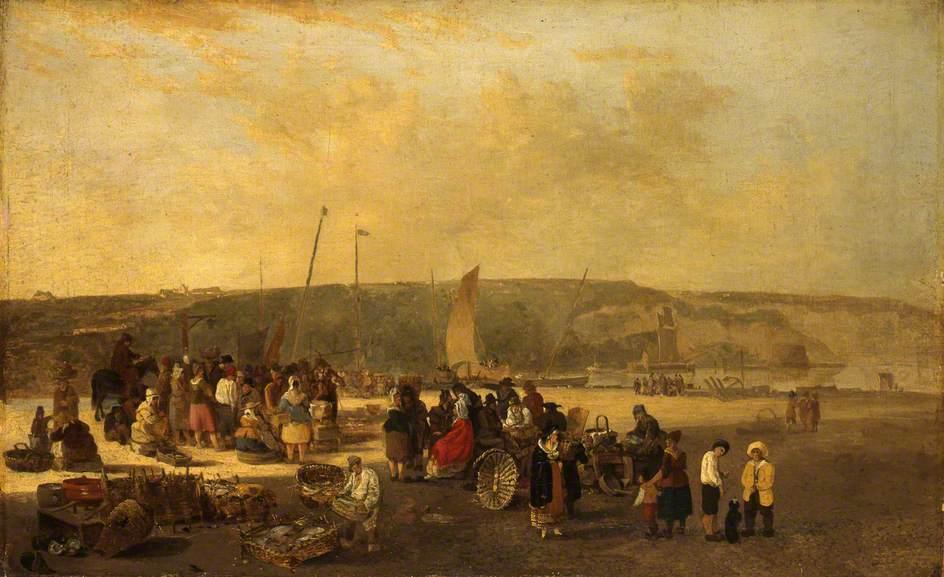The Fish Market, Boulogne, France — John Crome