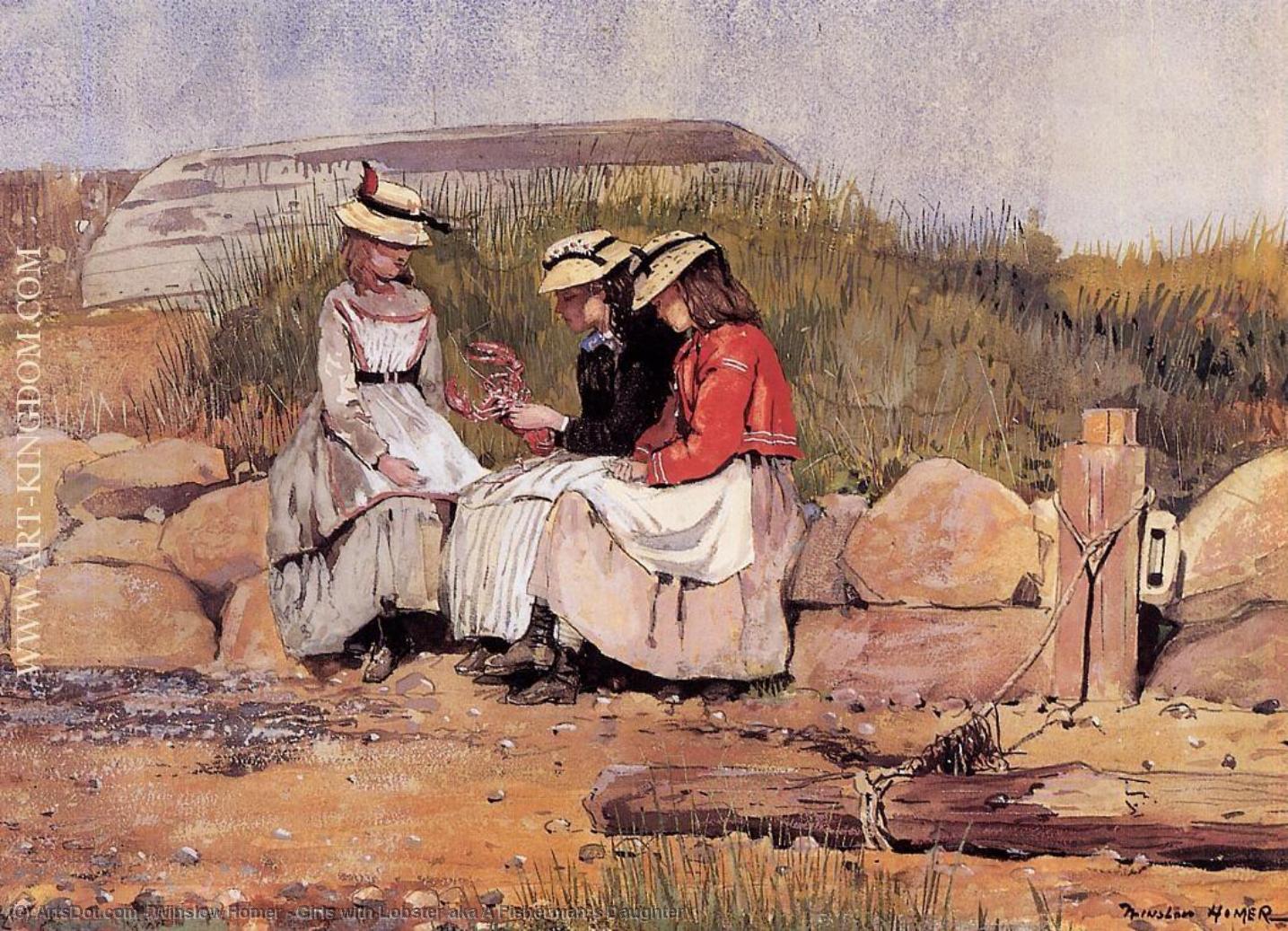 Girls With Lobster Aka A Fisherman-s Daughter — Winslow Homer