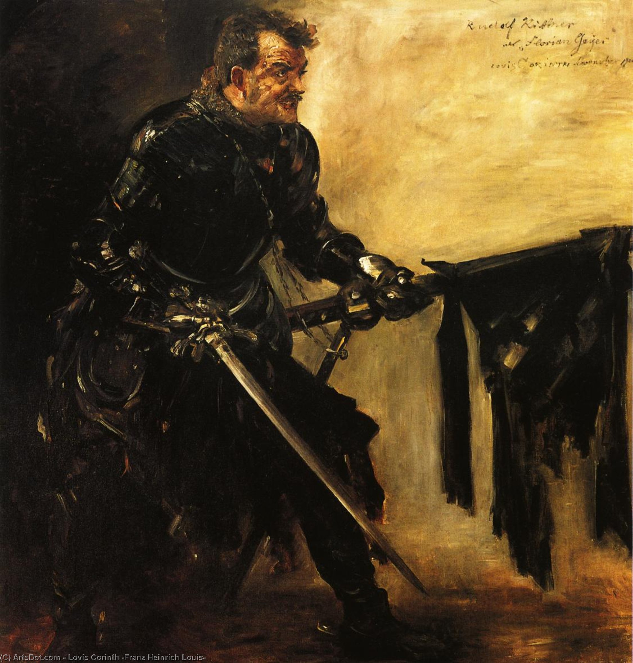 Rudolph Rittner As Florian Geyer, First Version — Lovis Corinth