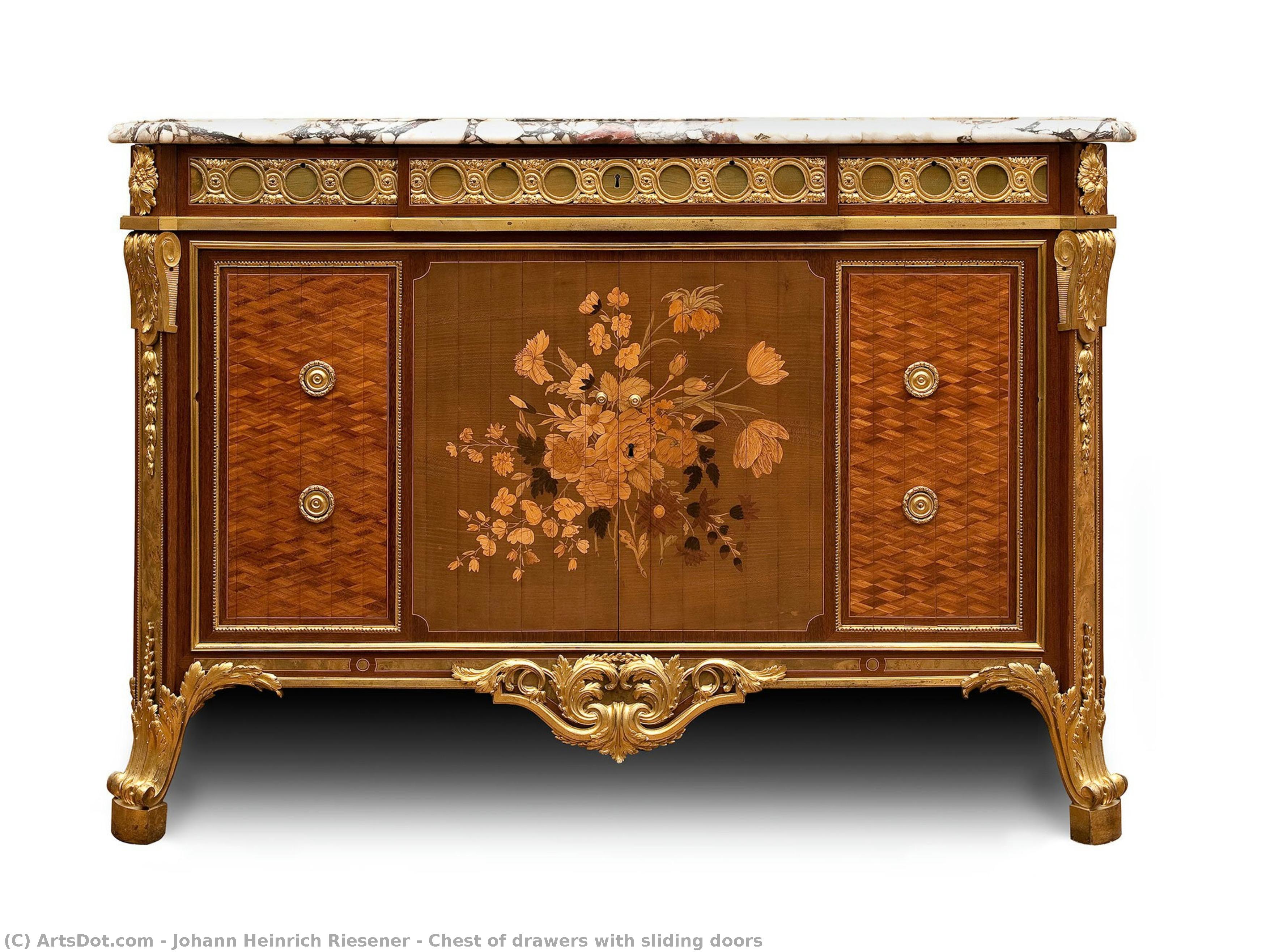 Chest Of Drawers With Sliding Doors — Jean Henri Riesener