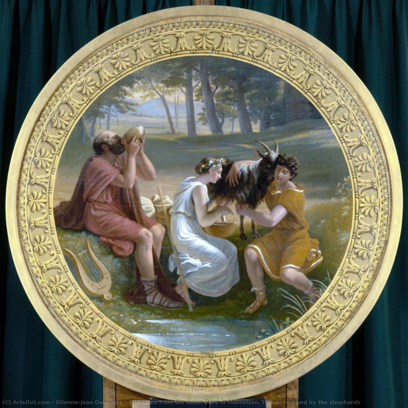 Medallion From The Salon Doré In Malmaison. Homer Rescued By The Shepherds — Étienne-jean Delécluze