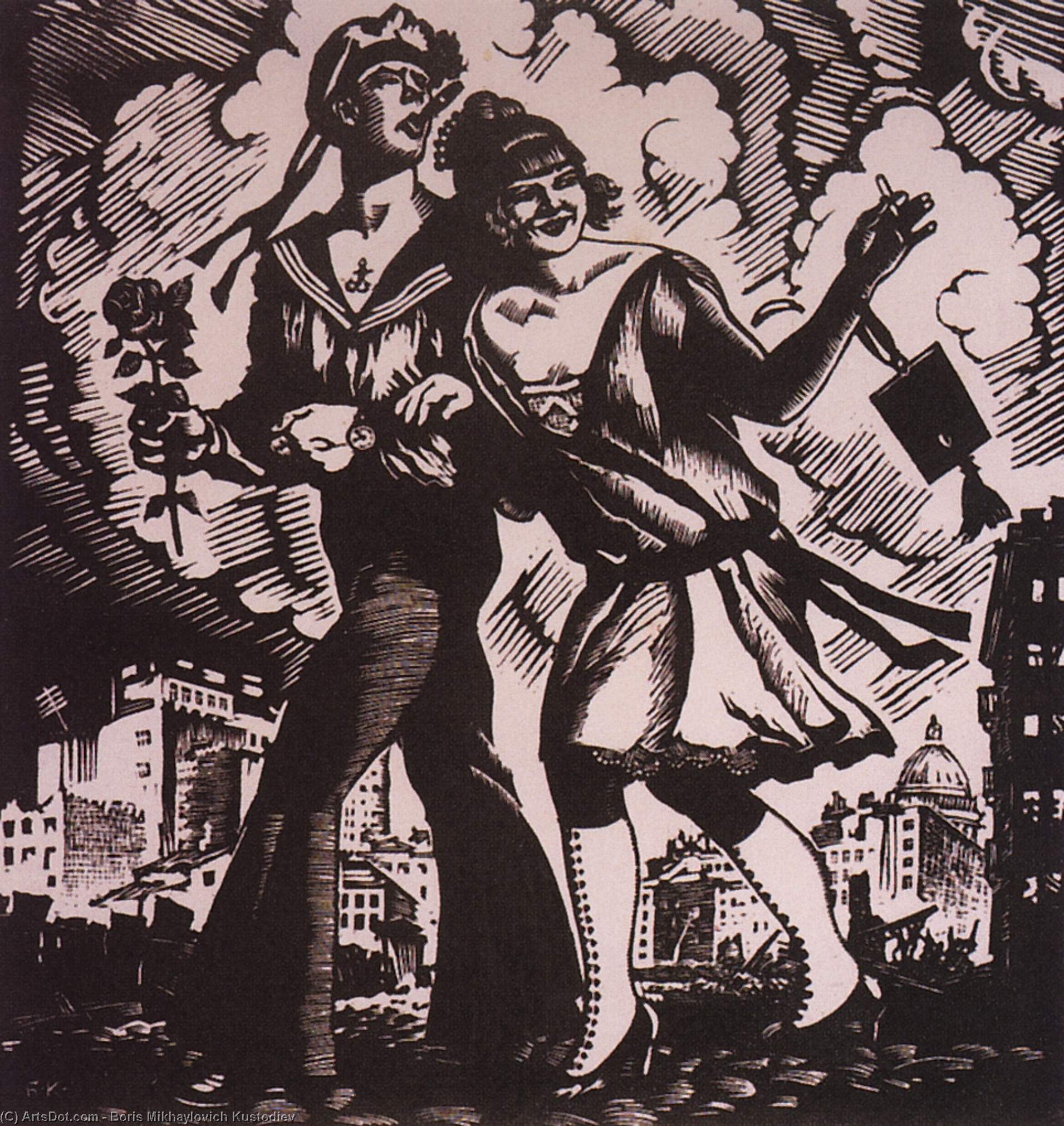 Sailor And His Girl — Boris Mikhailovich Kustodiev