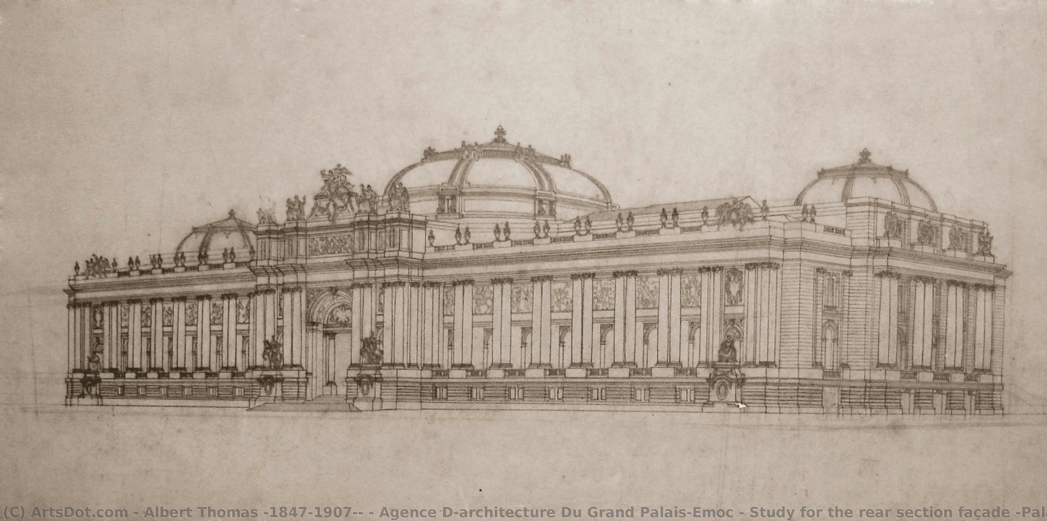 Study For The Rear Section Façade (palais D — Albert Thomas (1847-1907), © Agence D'architecture Du Grand Palais/emoc