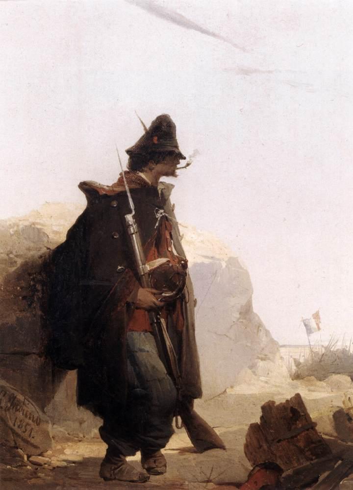 Volunteer Defending Rome — Gerolamo Induno