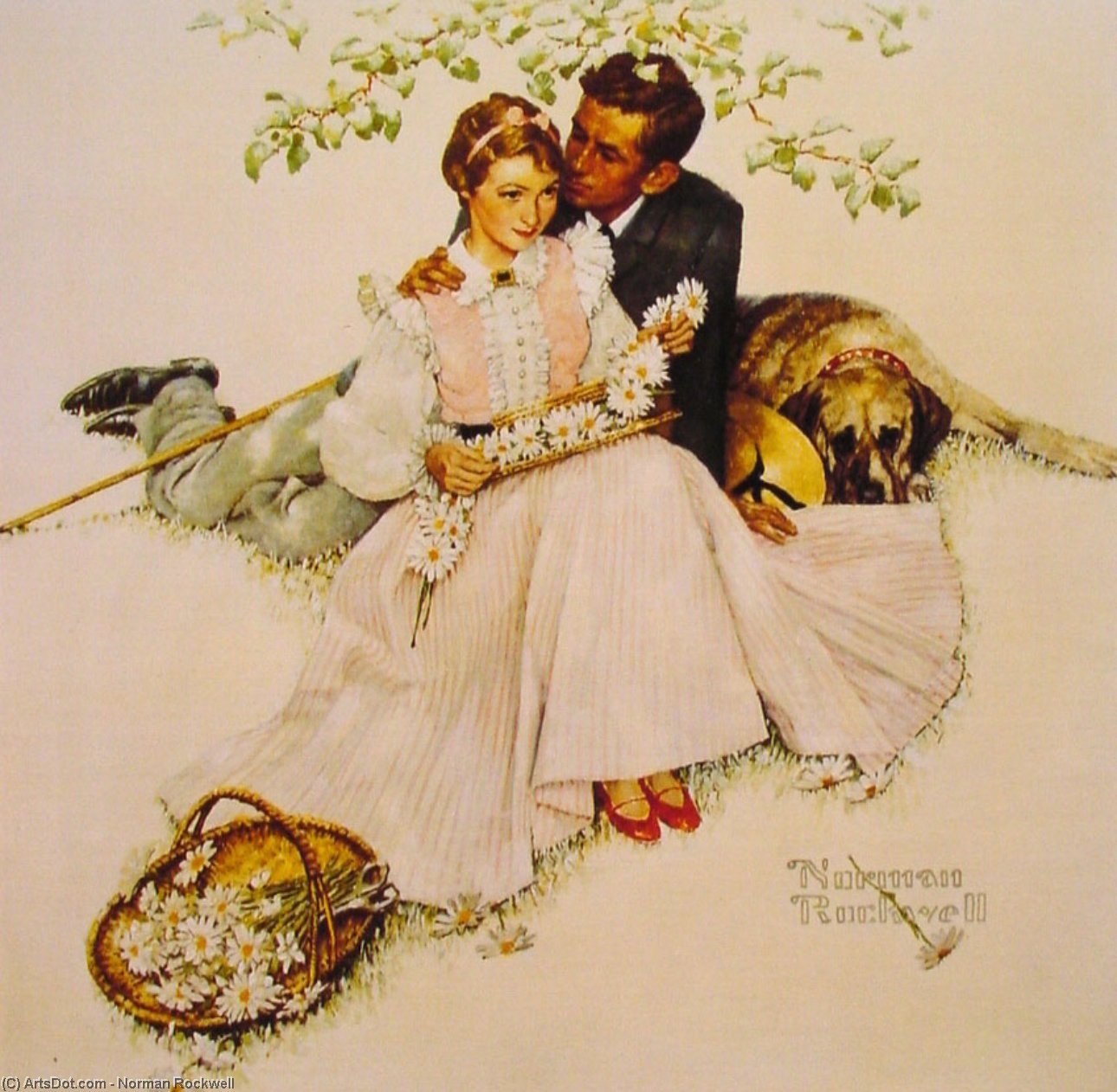 Flowers In Tender Bloom — Norman Rockwell