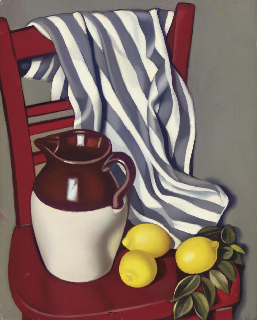 Pitcher And Lemons On A Chair — Тамара Де Лемпицка
