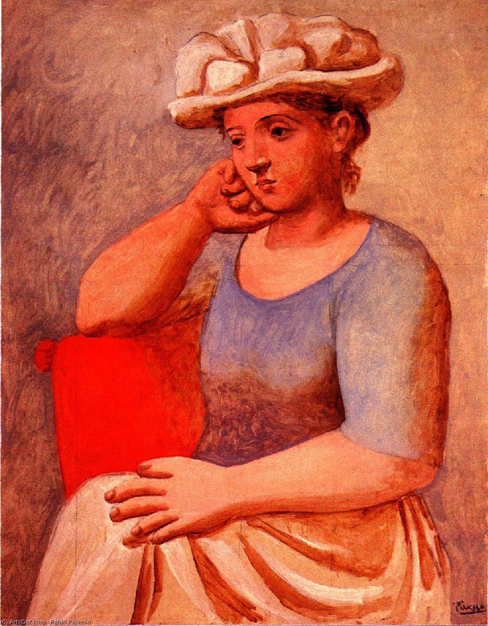 Leaning Woman With Bonnet — Pablo Picasso