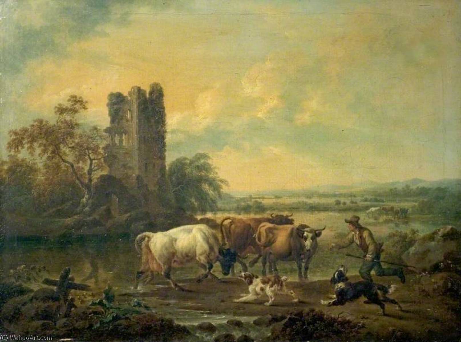 River With Cattle — フィリップ・ジェームズ・ド・ルテールブルグ