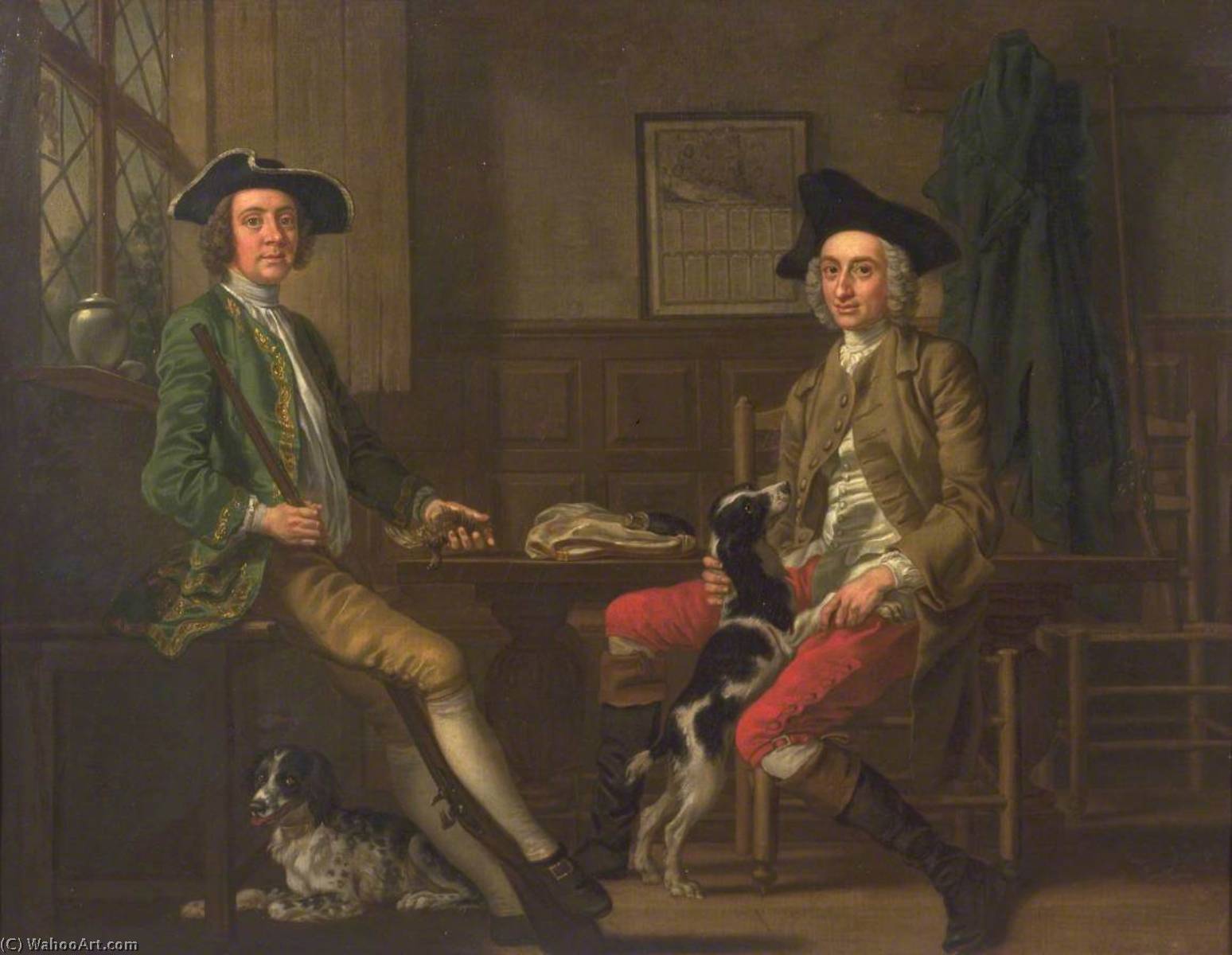 Thomas Nuthall And His Friend Hambleton Custance — Francis Hayman
