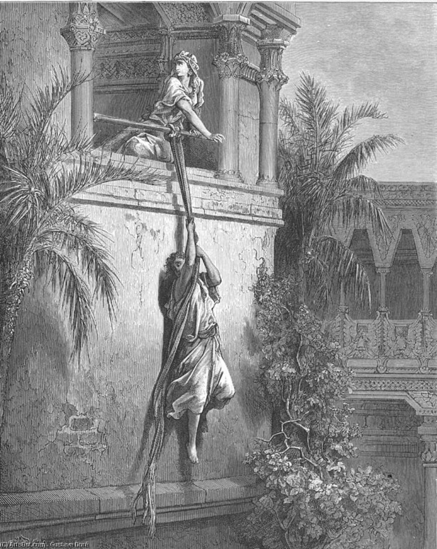 The Escape Of David Through The Window — Paul Gustave Doré