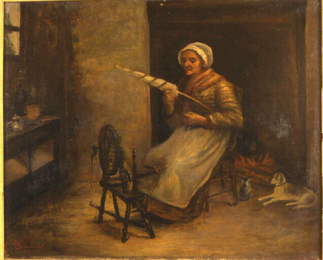 Vieille Femme Au Rouet — Buttet Jeanne De