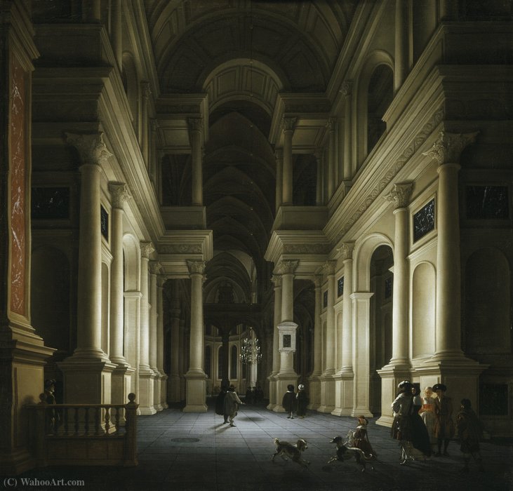 Interior Of A Church At Night — Ludolf Leendertsz De Jongh