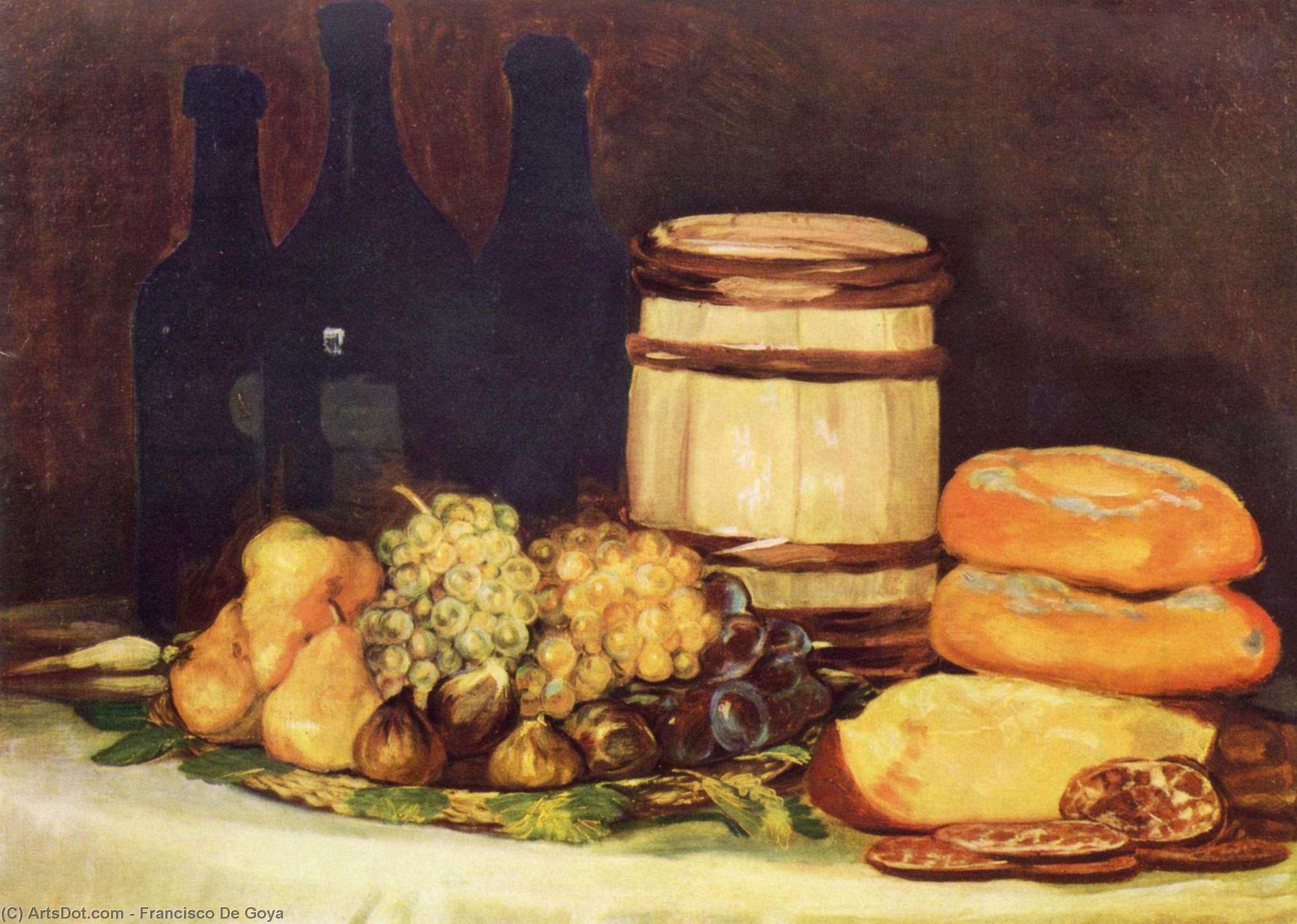 Still Life With Fruit, Bottles, Breads — Francisco José De Goya Y Lucientes
