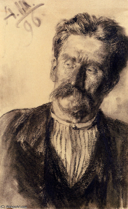 Adolf Friedrich Head Of A Man — Adolph Von Menzel