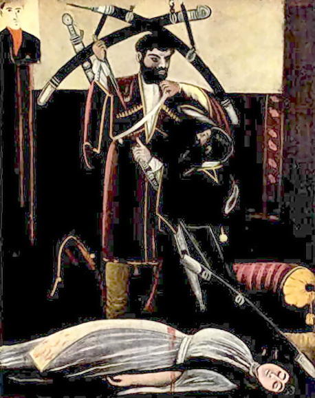 Brother And Sister. A Scene From The Play Vladimir Guniya — Niko Pirosmani