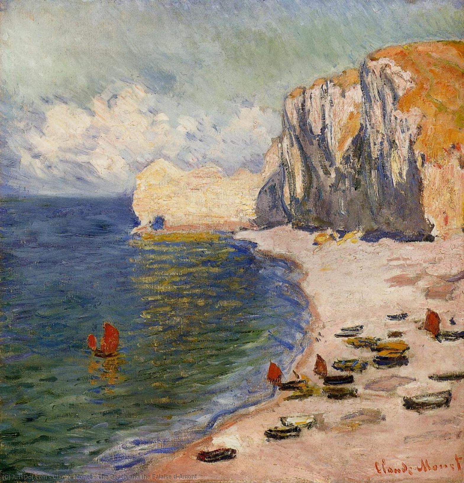 The Beach And The Falaise D'amont — Claude Monet