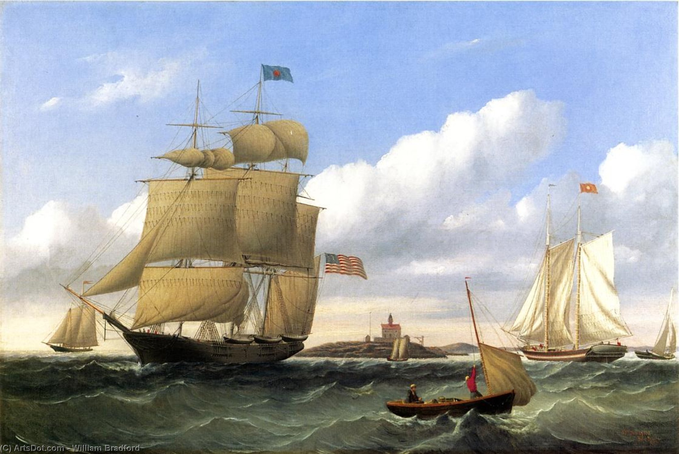 The Whaleship Emma C. Jones'' Off Round Hills, New Bedford'' — ウィリアム・ブラッドフォード