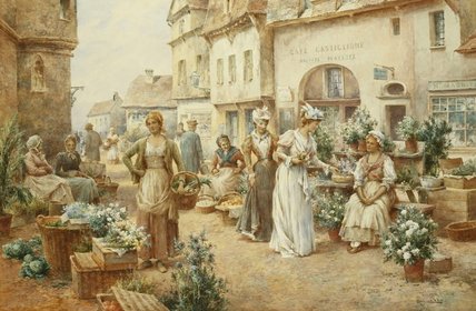 A Flower Market — Arthur Augustus Ii Glendening