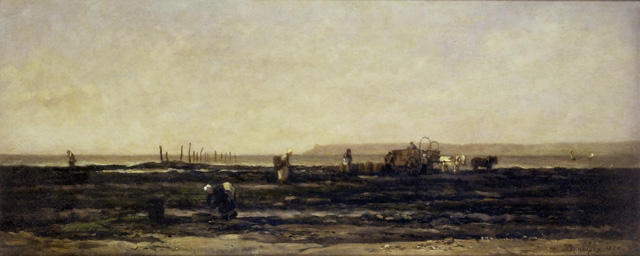 Fisher Folk Gathering Seaweed, Villerville — Charles-françois Daubigny