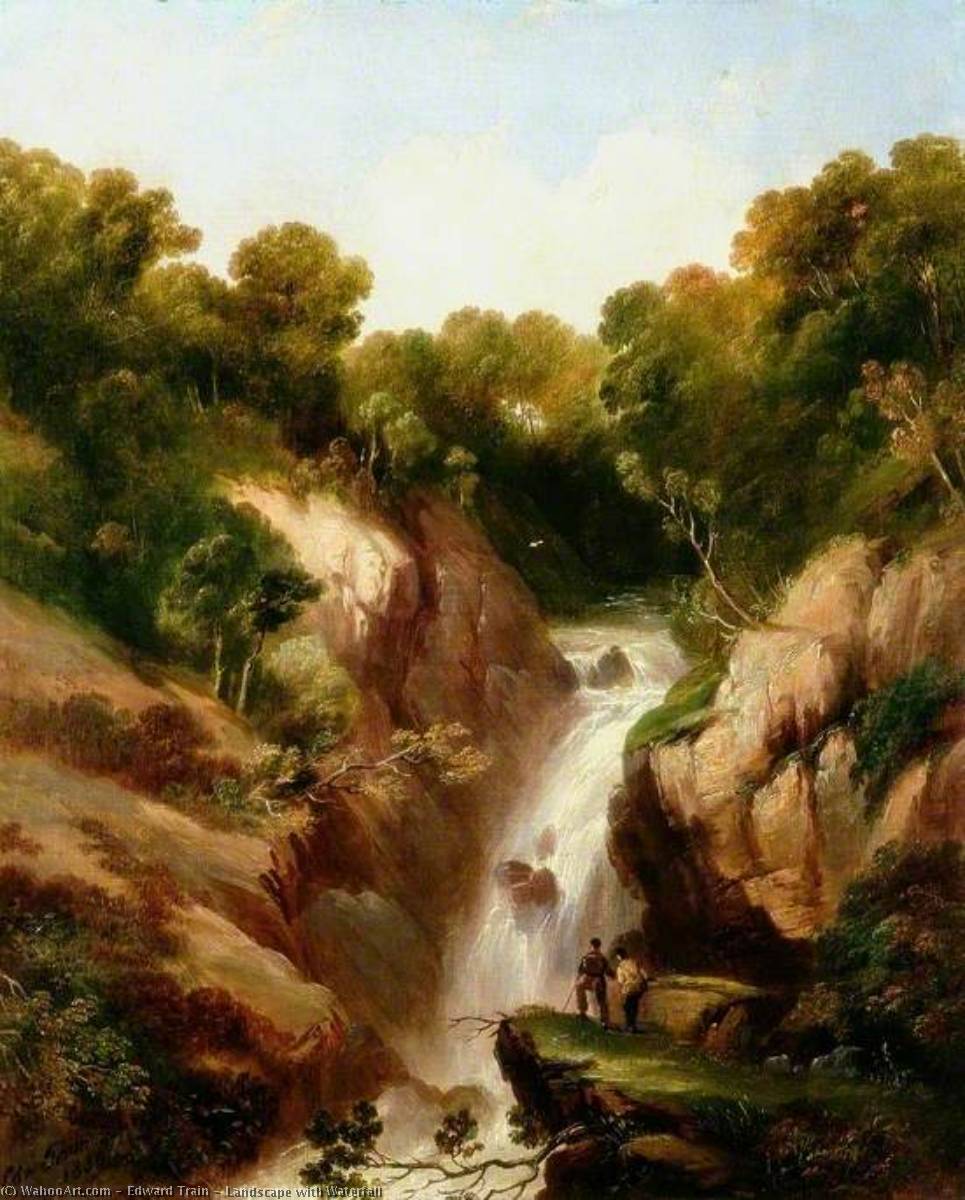 Landscape With Waterfall — Edward Train