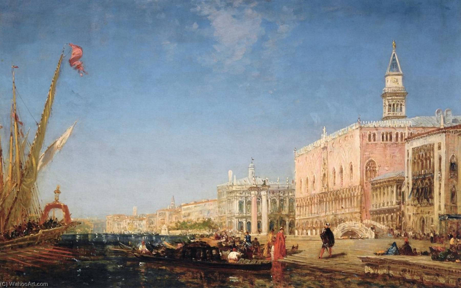 Figures On The Riva Degli Schiavoni — Félix Ziem