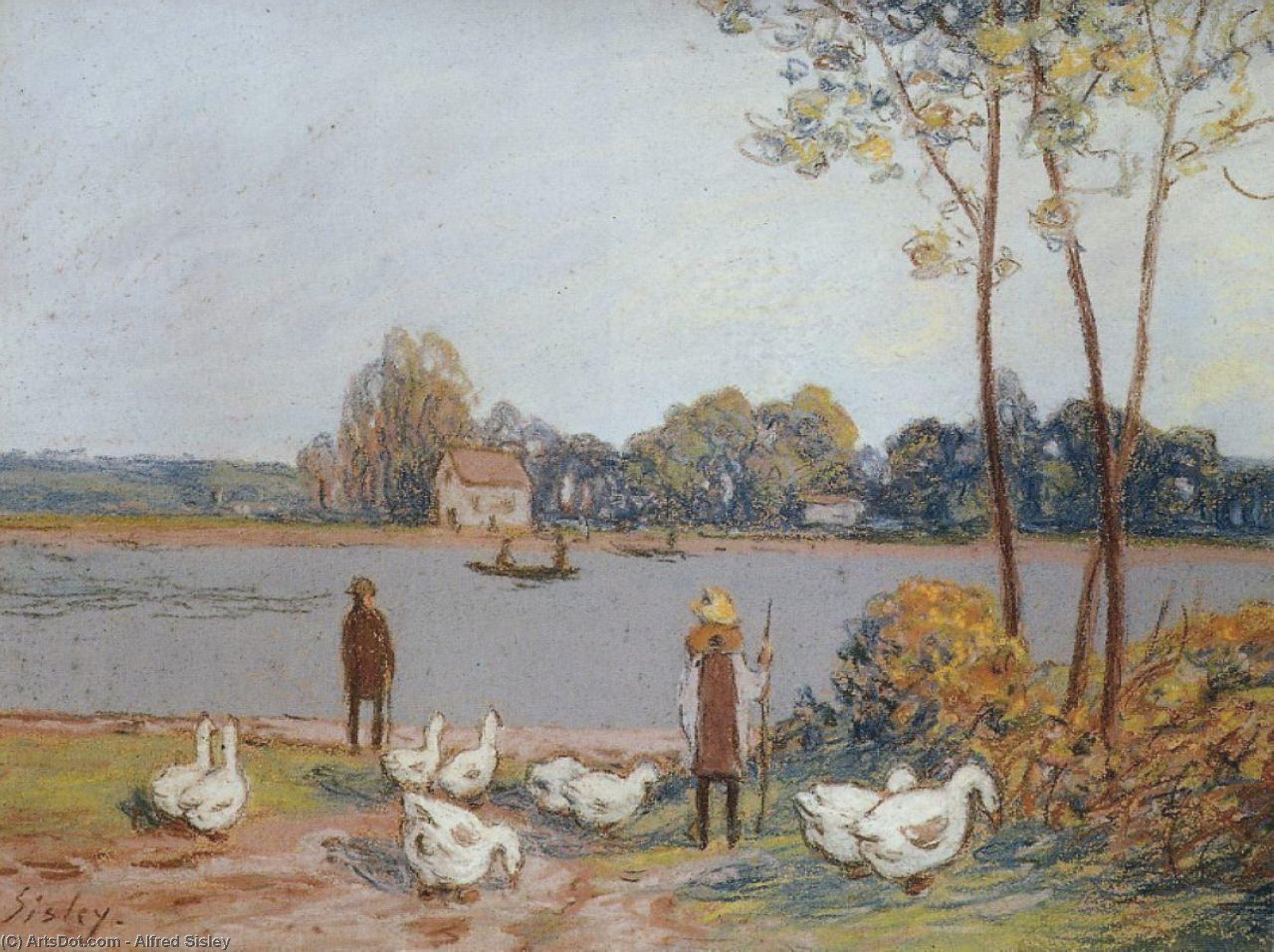 By The River Loing — Alfred Sisley