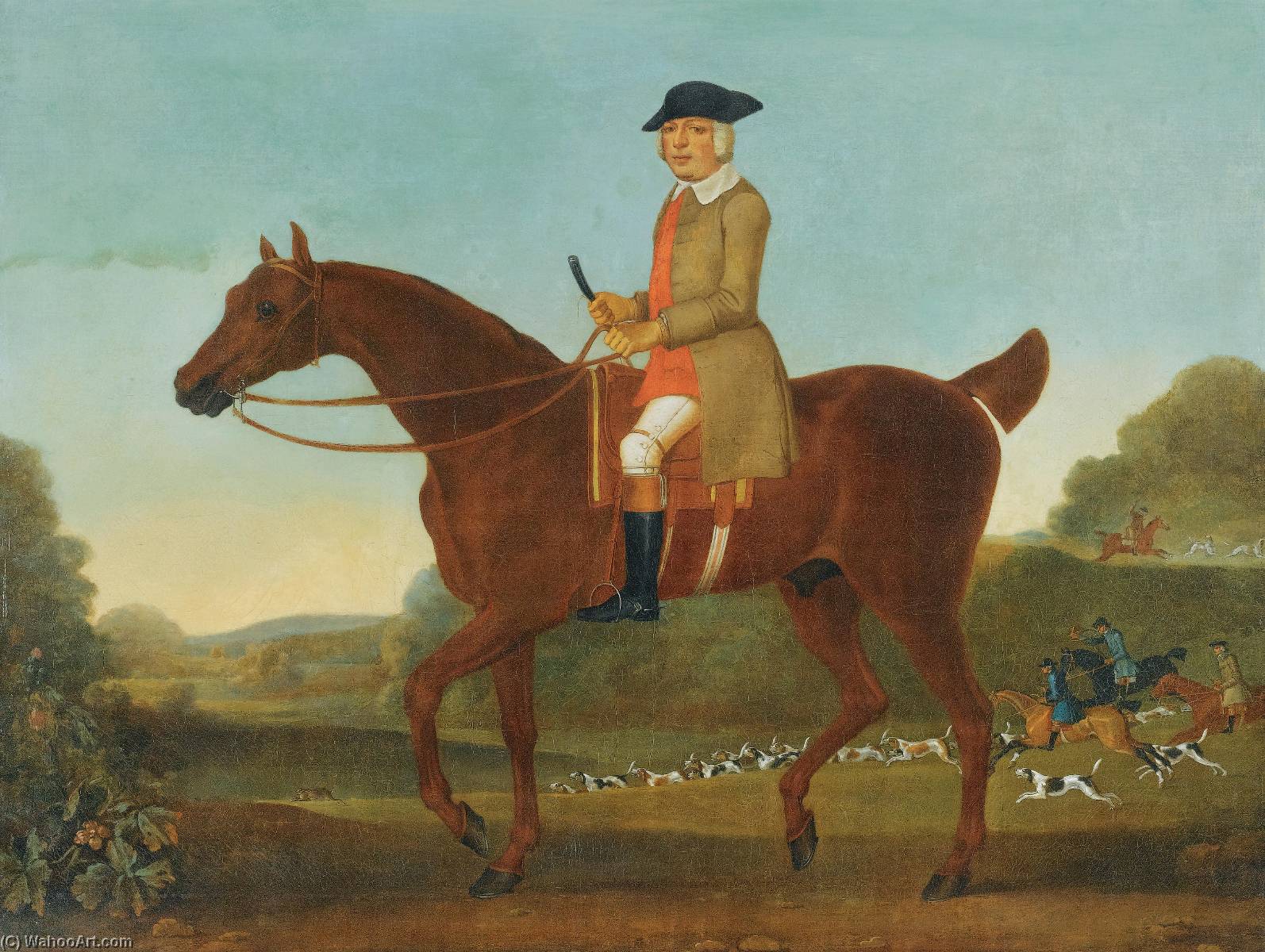 Portrait Of A Gentleman, Traditionally Identified As Fulwar, 4th Earl Of Craven, On His Hunter — Thomas Spencer