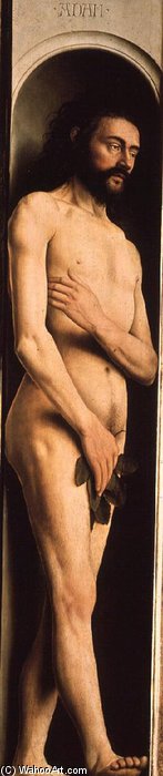 Adam, From The Left Wing Of The Ghent Altarpiece — Hubert Van Eyck