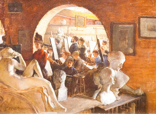 An Alcove In The Art Students' League — Charles Courtney Curran